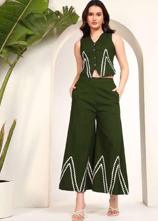 Olive Green Embroidered Co-Ord Set