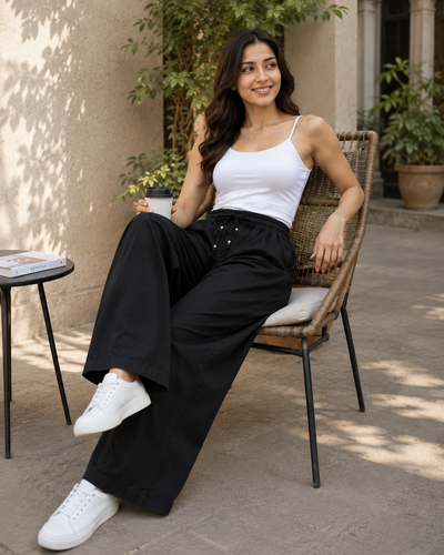 Black Wide-Leg Co-ord Set | 12