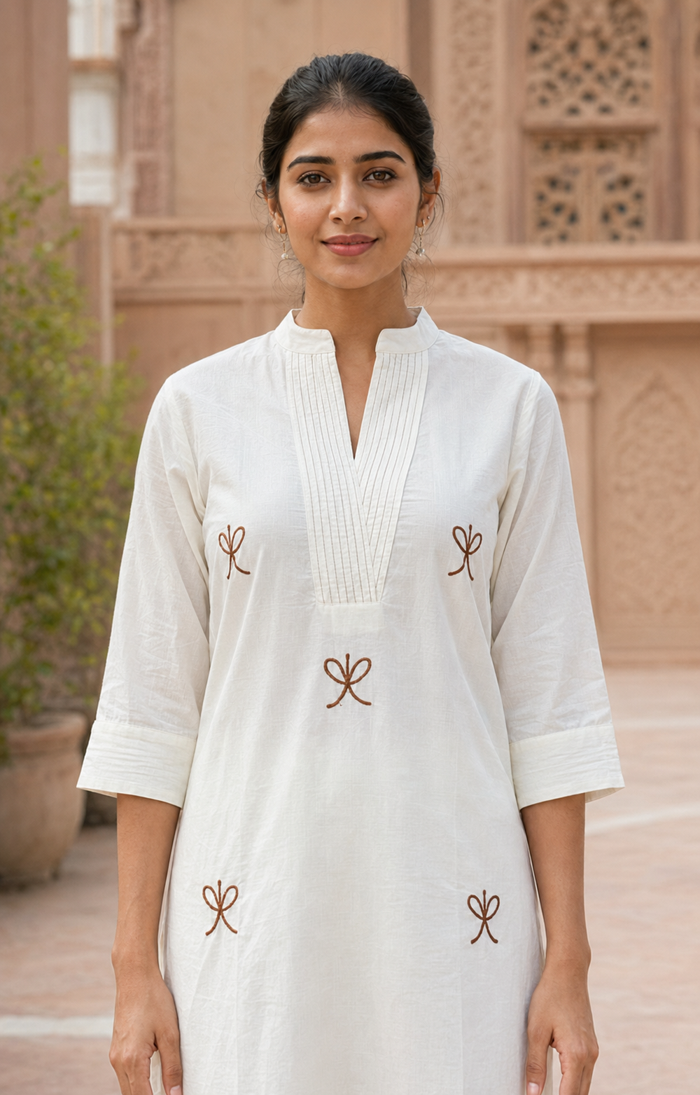 White Embroidered Kurta Set | 01