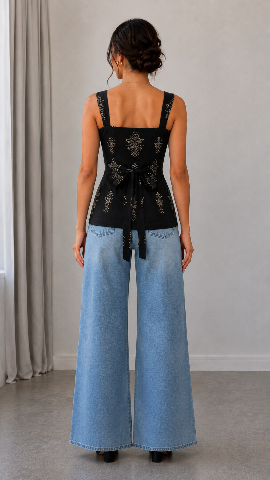 Black Embroidered Cami Top | 19