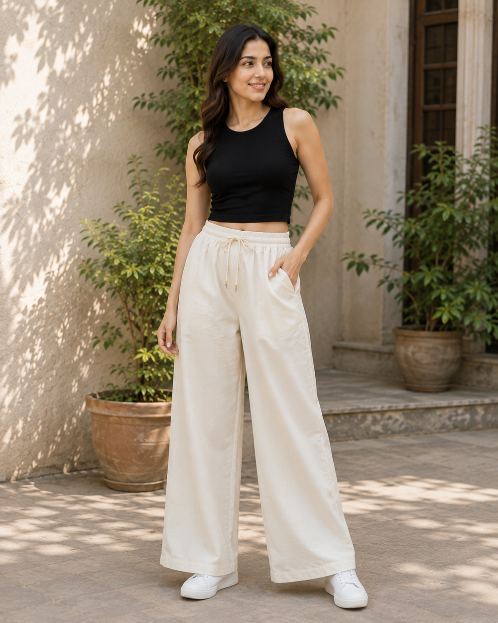 Black & Ivory Wide-Leg Co-ord Set | 13