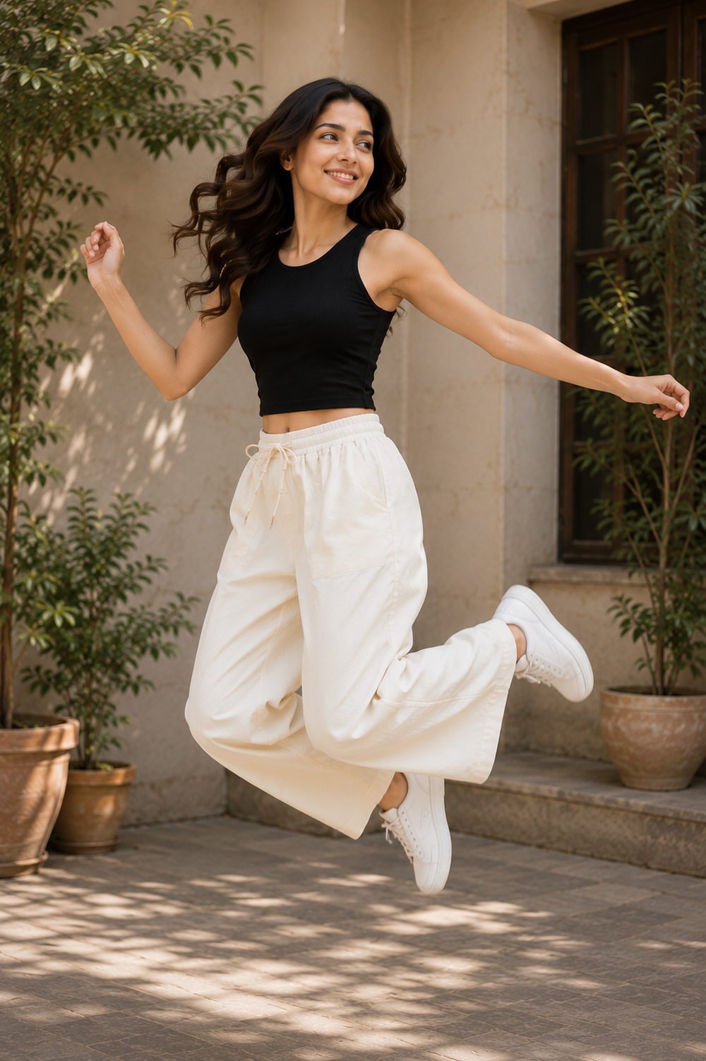 Black & Ivory Wide-Leg Co-ord Set | 13