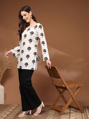 Elegant Botanical Kurti
