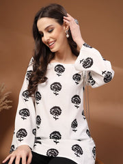 Elegant Botanical Kurti