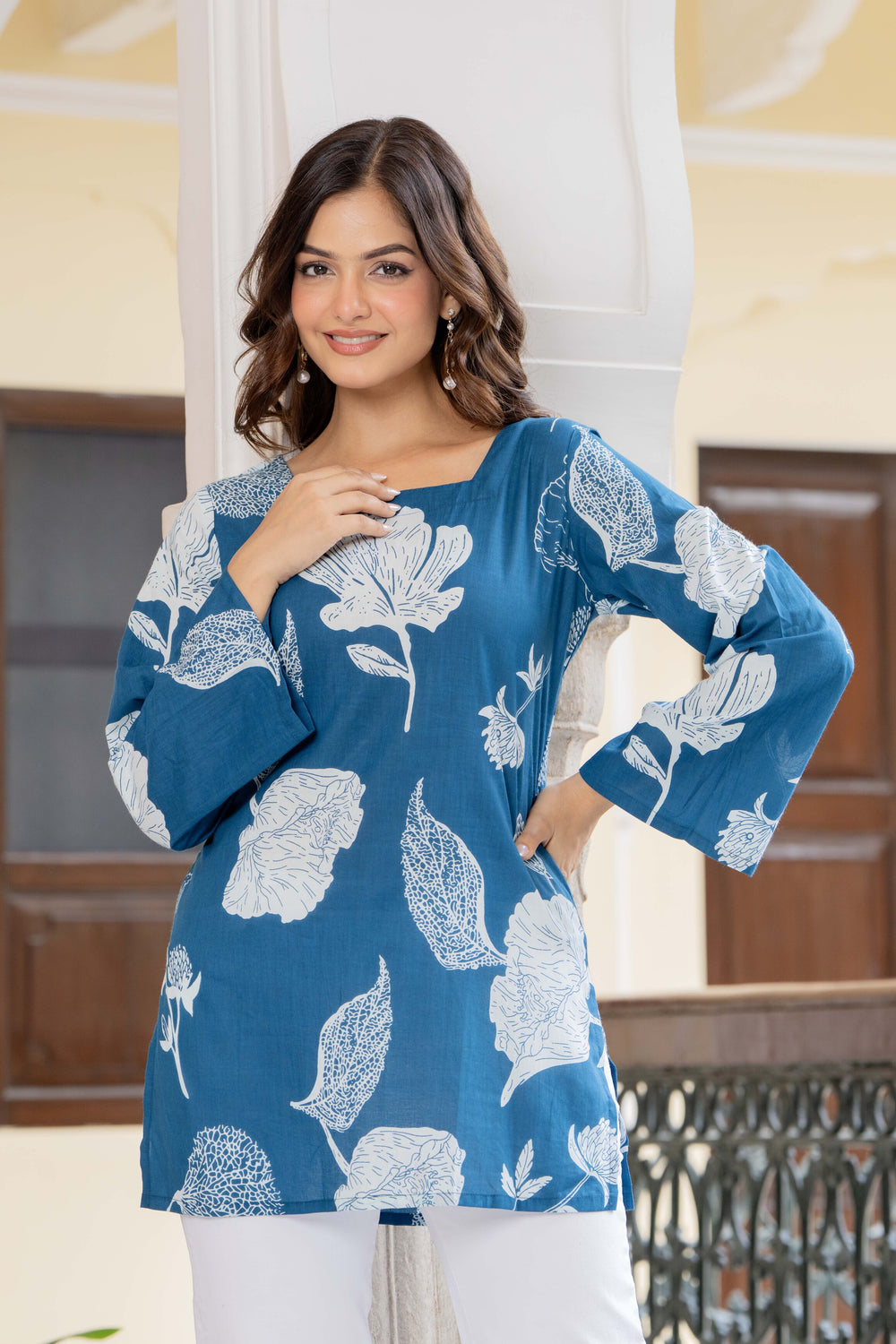 Botanical Printed Straight Kurti
