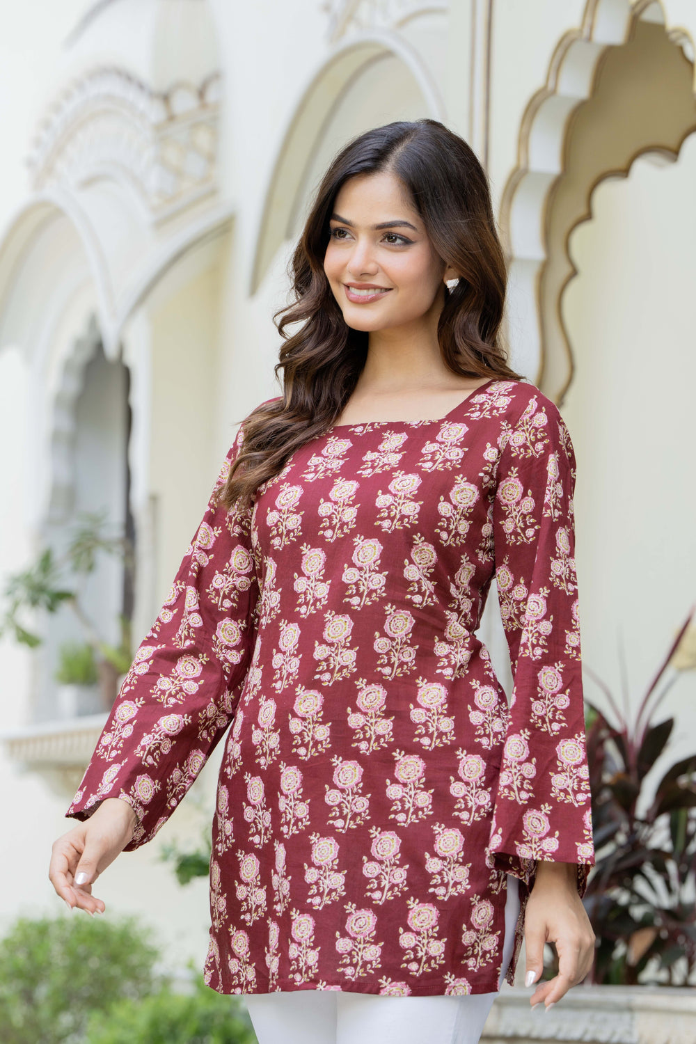 Elegant Floral Cotton Kurti