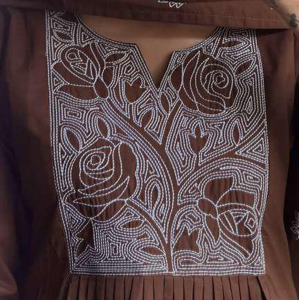 Chocolate Brown Embroidered 3-Piece Suit Set