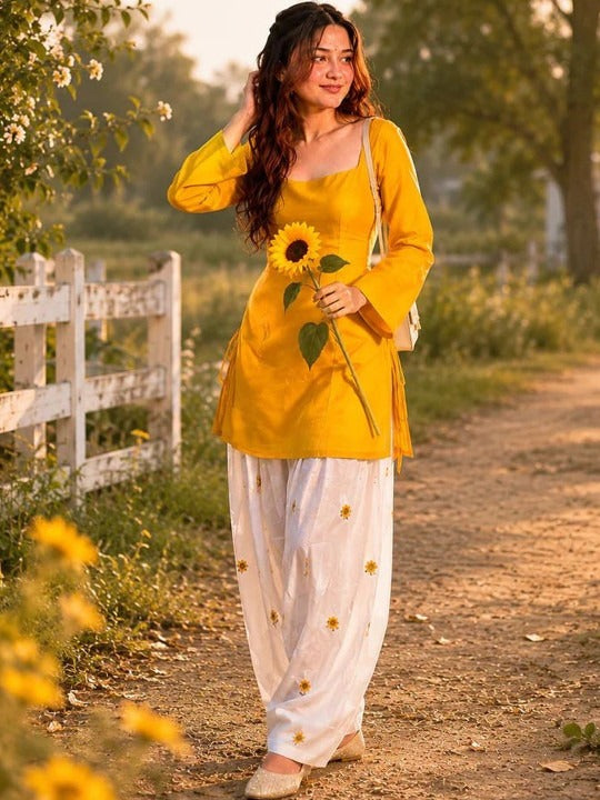 Mustard Printed Kurta & Salwar Set | 25