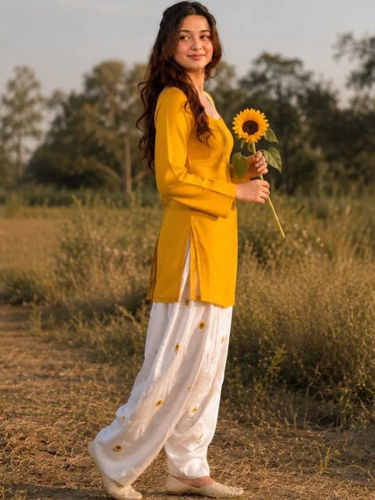 Mustard Printed Kurta & Salwar Set | 25